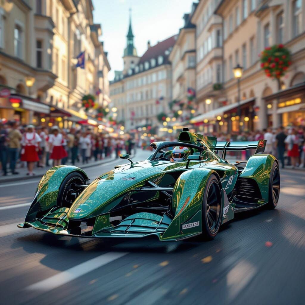 Chameleon Formula One Car Races Through Berlin in 3D