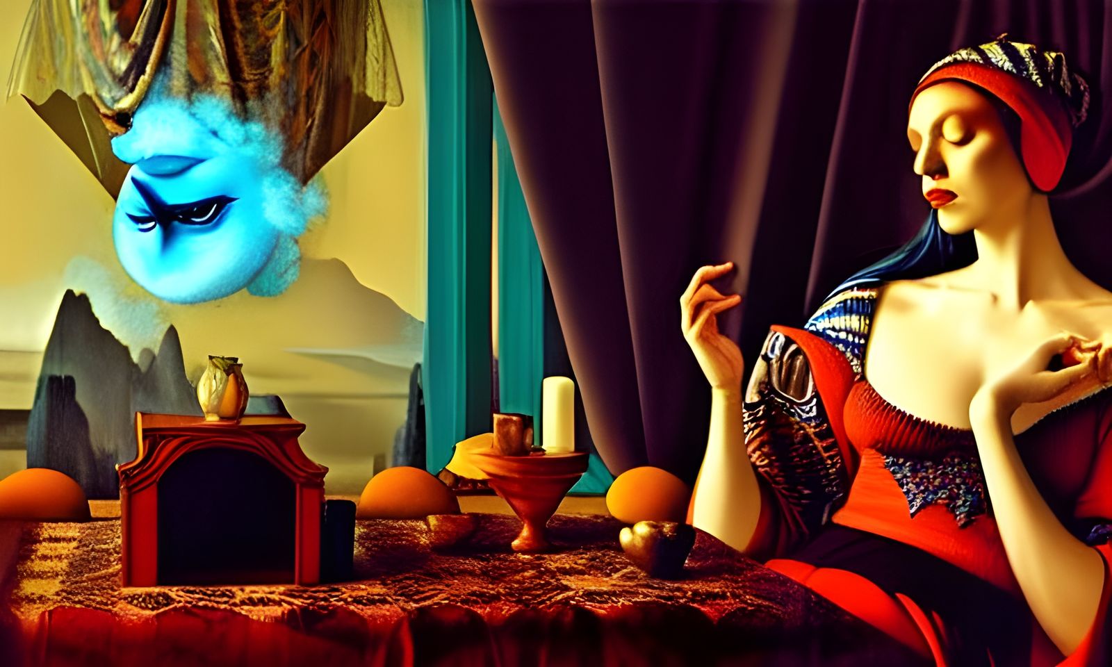 Mystic Fortune Teller in Smokey Room