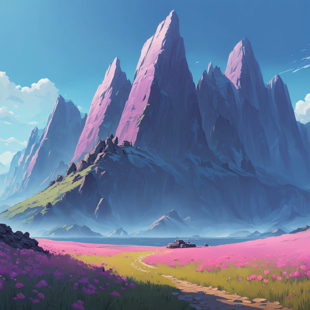 Majestic Amethyst Mountains in Heavenly Light