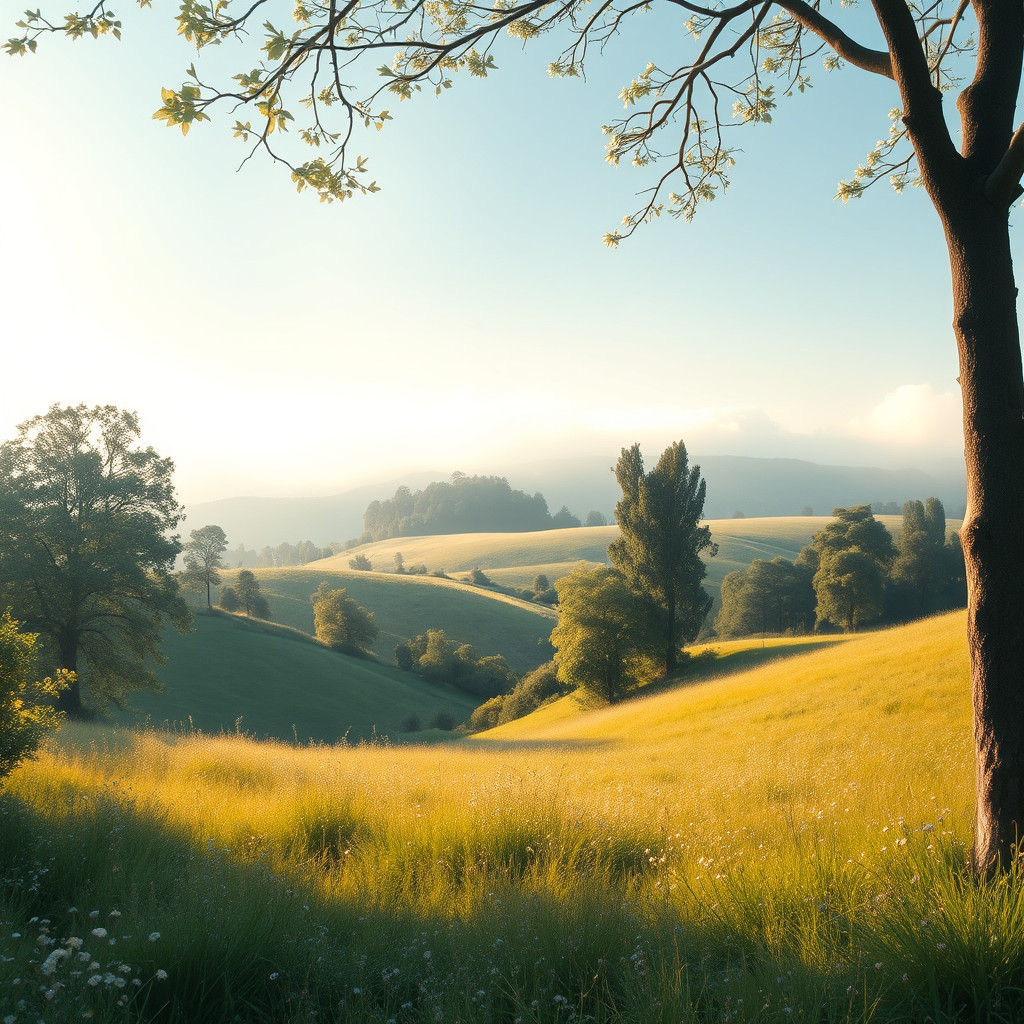 Impressionist Landscape with Rolling Hills in 8K