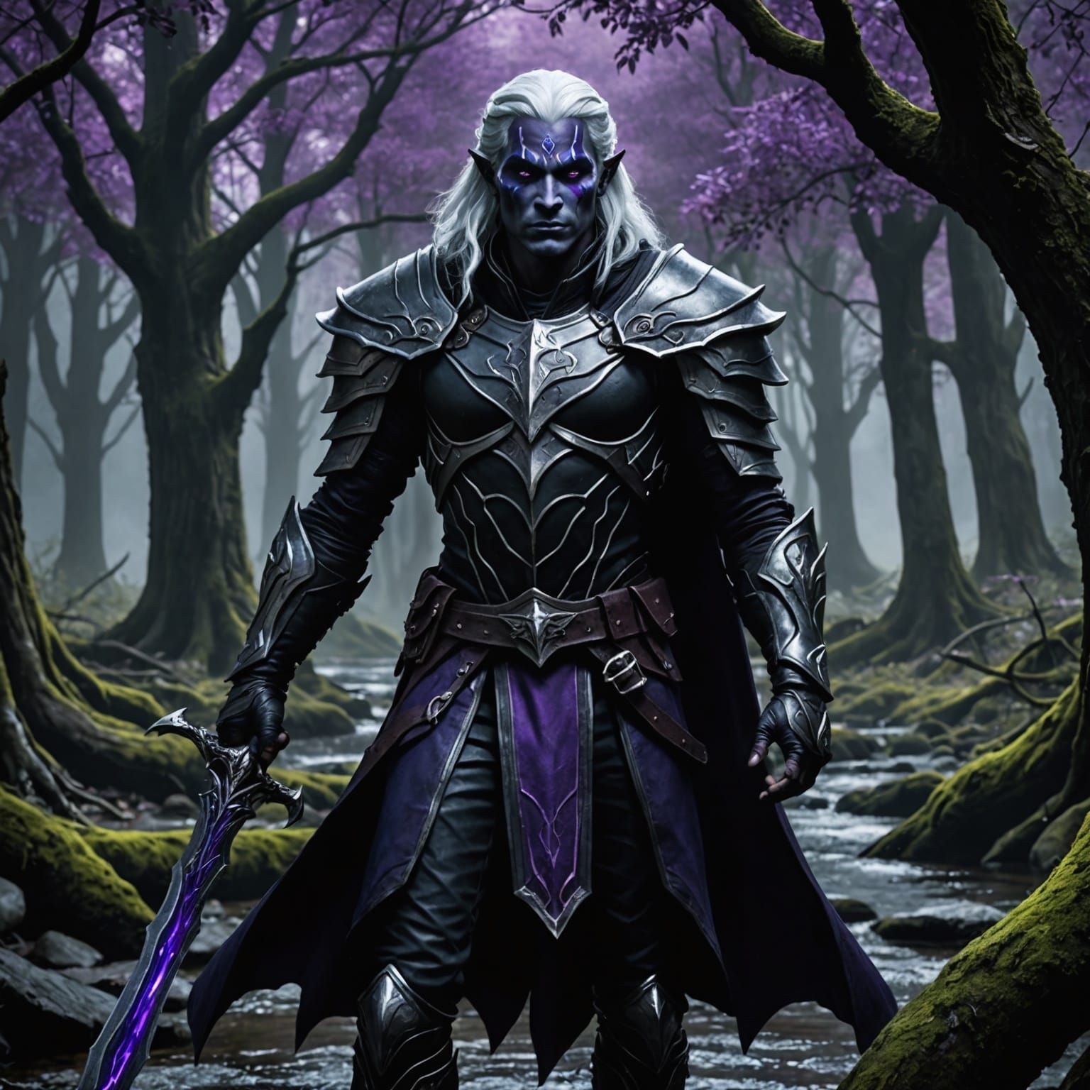 Drow Ranger in Dark Fantasy Forest