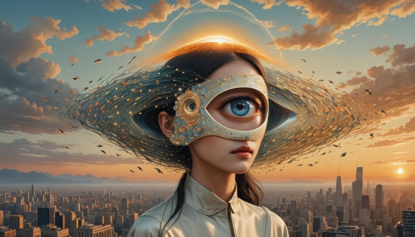 Surreal Birth Scene in Dreamlike Forest Landscape