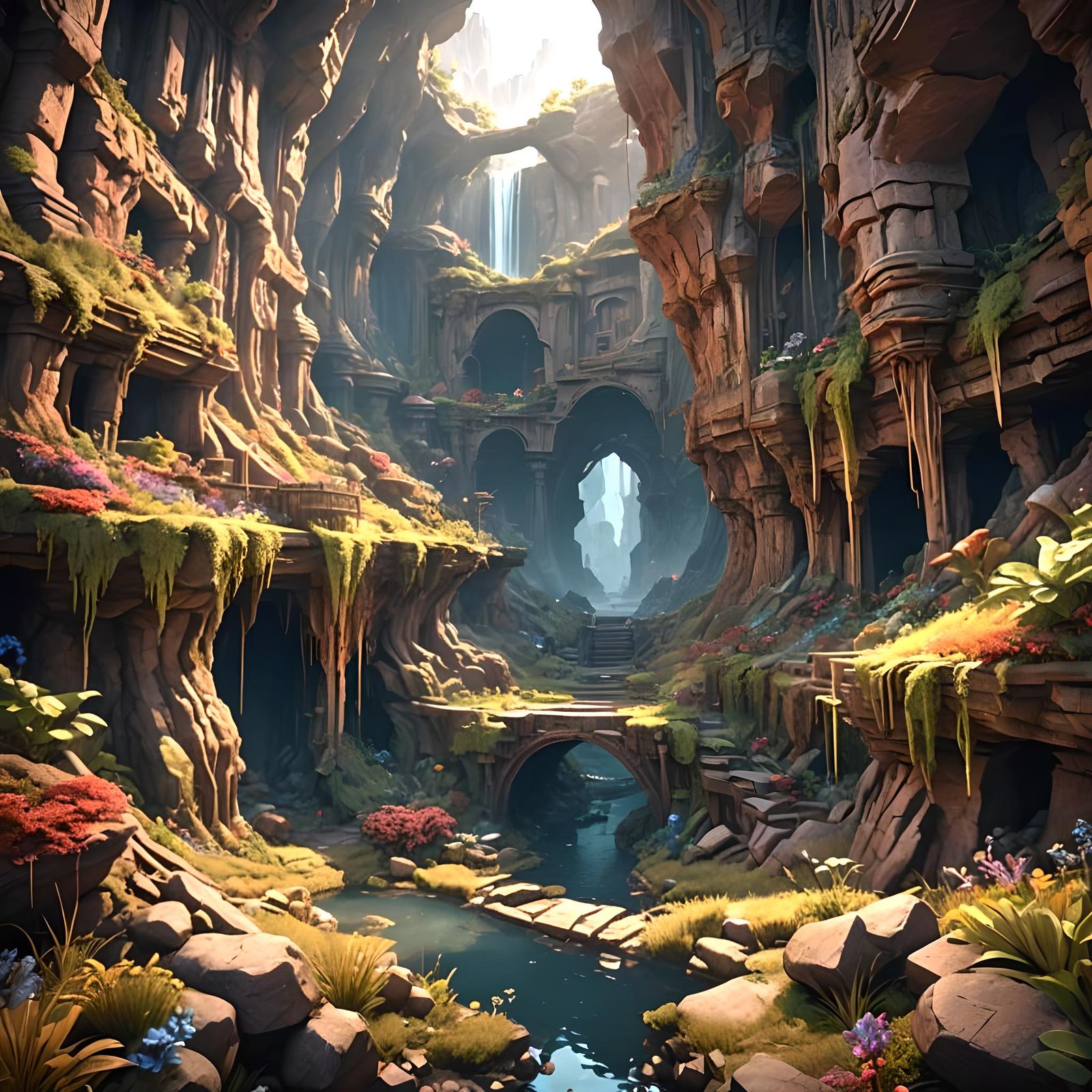 Fantastical Underground Landscape in Unreal Engine