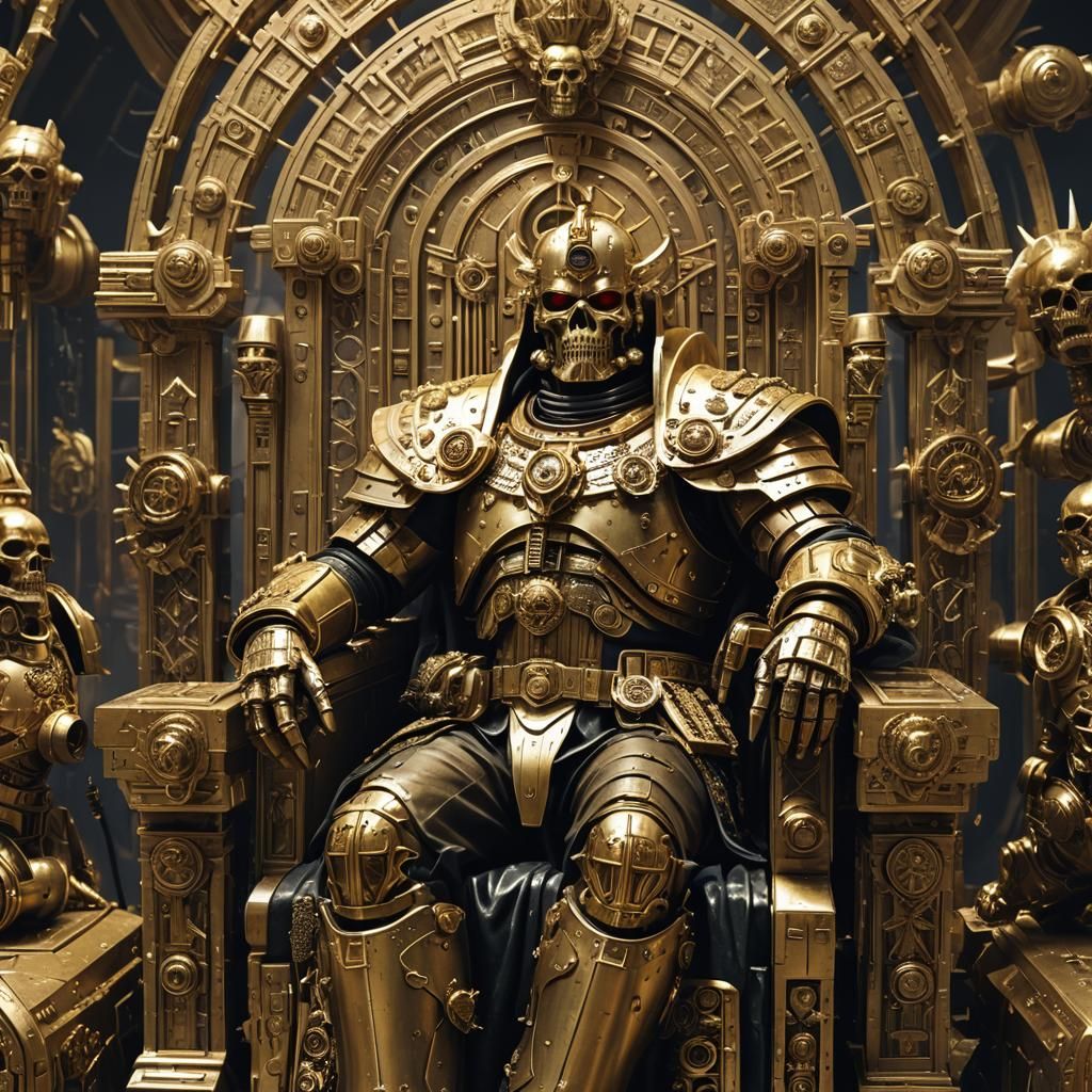 Emperor of Mankind on the Golden Throne in 3D