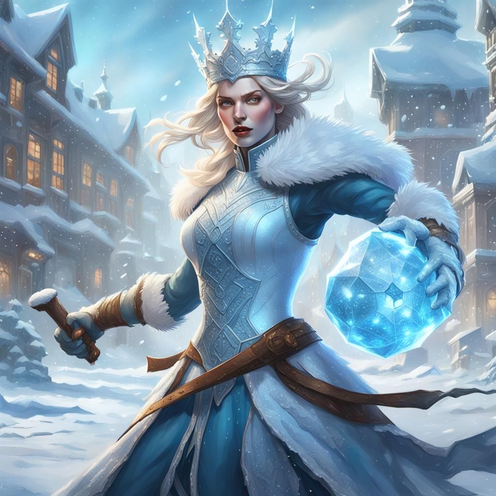 Ice Queen Battles Snowman: Artstation Portrait