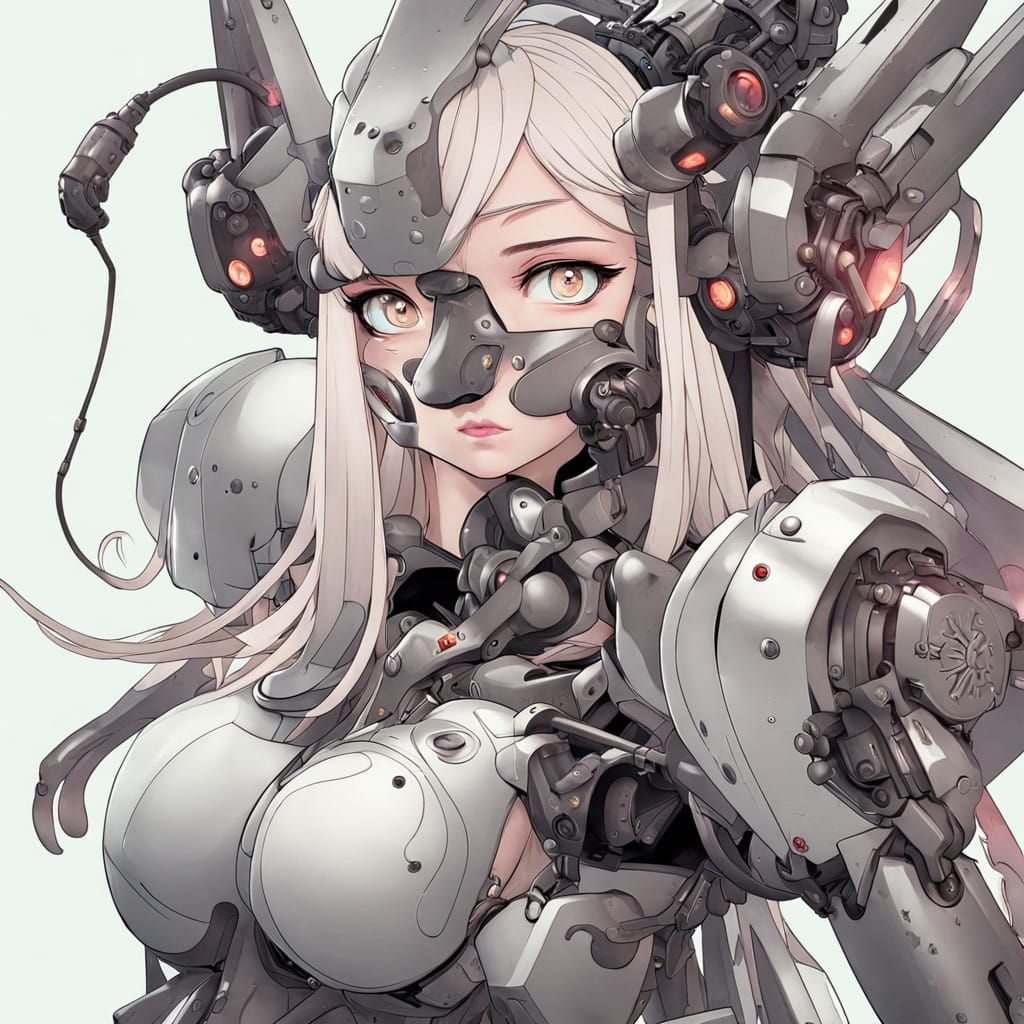 Cyborg Elf Maid in Steampunk Style