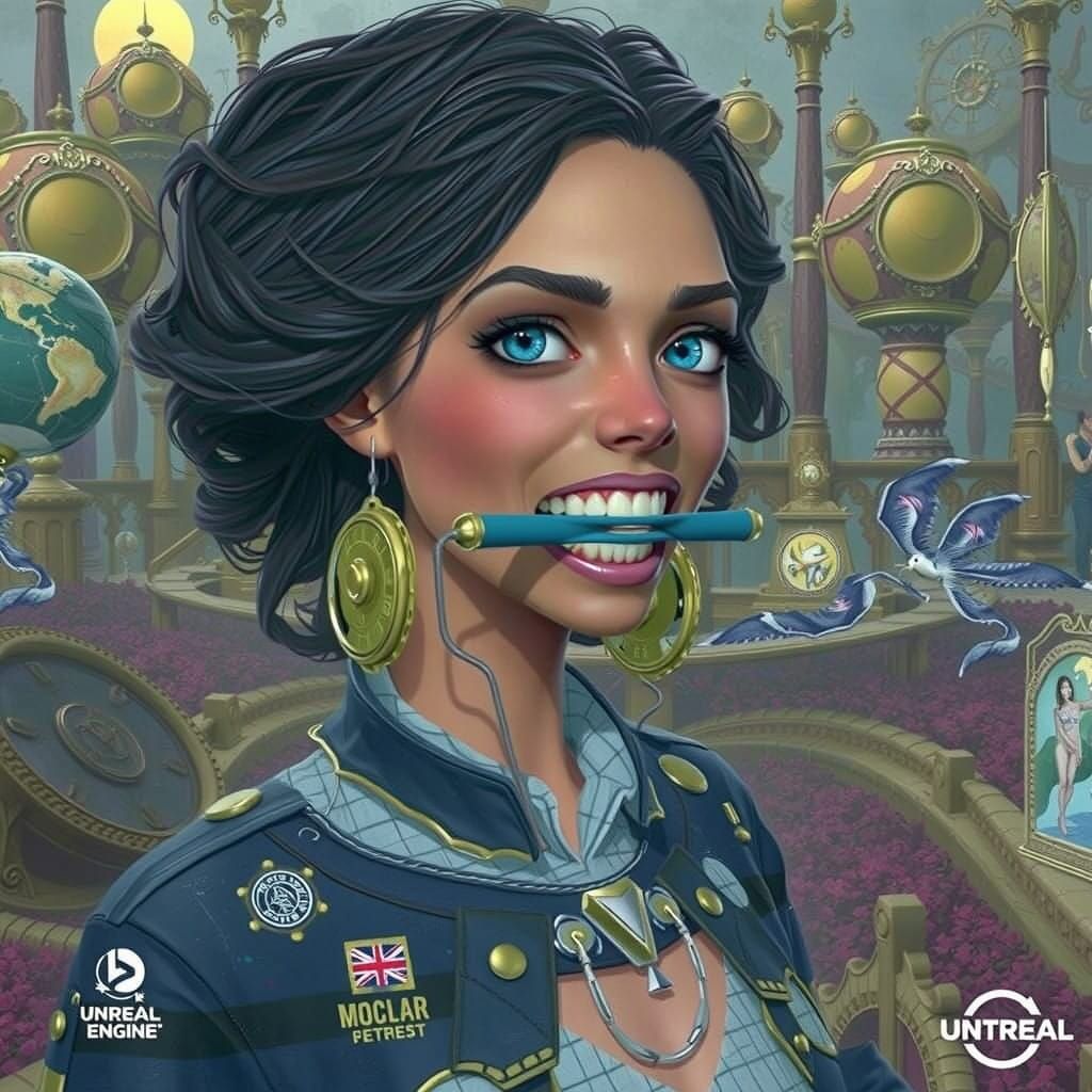 Futuristic Vibration Device Stuck in Fantasy Landscape