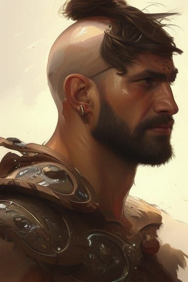 Detailed Portrait of a Georgian Warrior