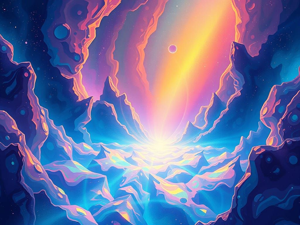 Iridescent Light Dreamscapes in Cosmic Realism Style