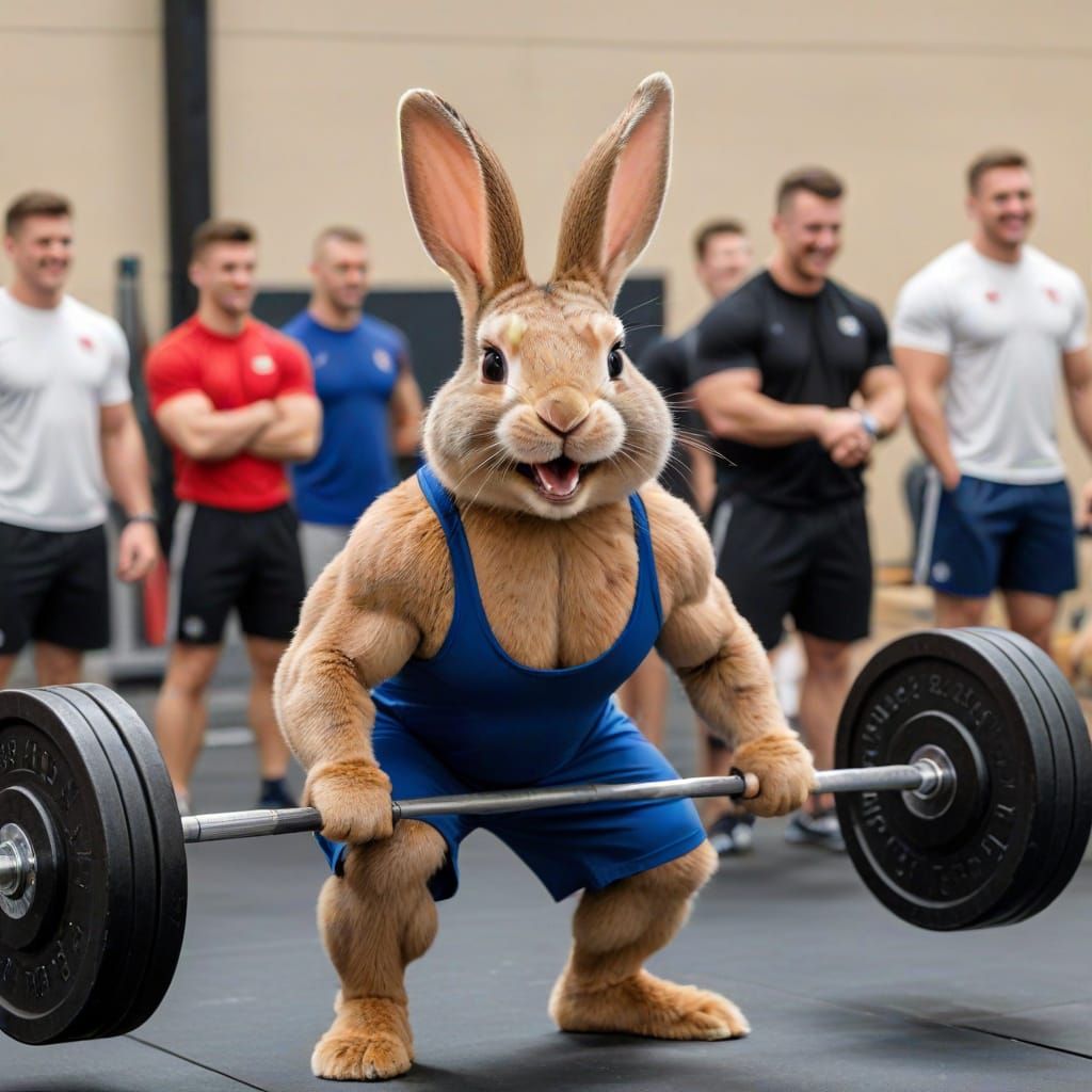 Smiling Rabbit Weightlifting Competition