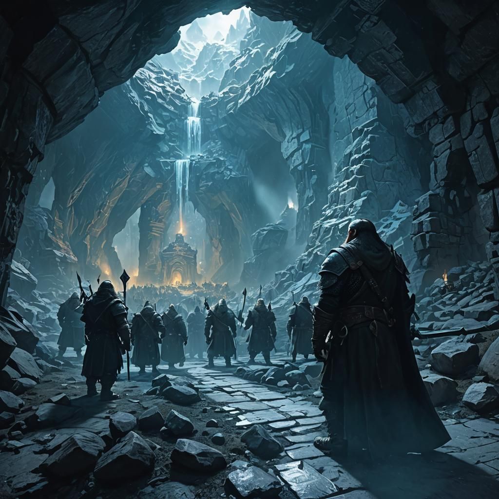 Dwarven Warriors Reunion Under Mountain Skylight