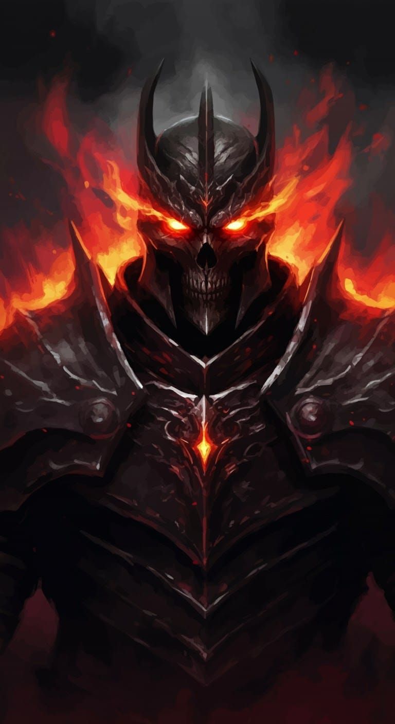 War God in Dark Armor: Speedpaint Style Digital Art