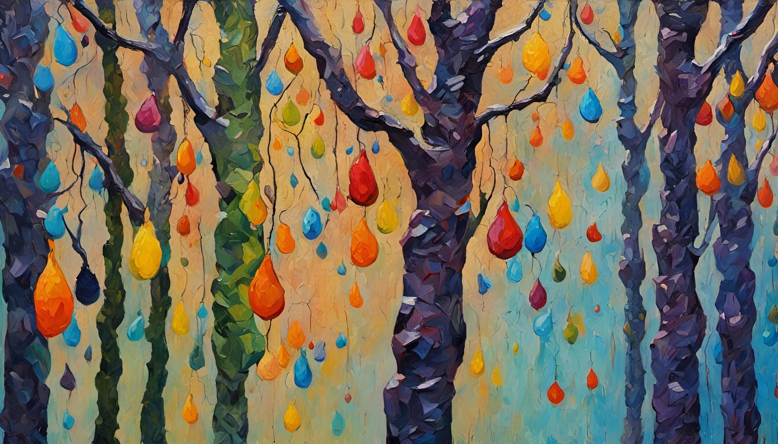 Colorful Nano-Drops: Neo-Impressionist Expressionist Oil Pai...