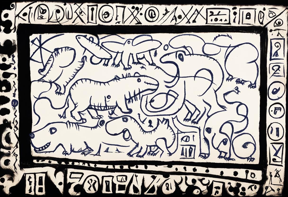 Dark Ages Bestiary Codex in Black Frame