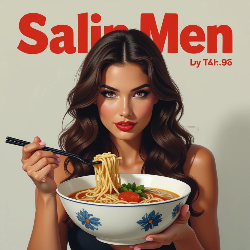 Brunette Emerging from Ramen Coils