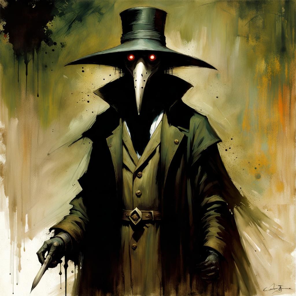 Plague Doctor in Animated Graphic Novel Style