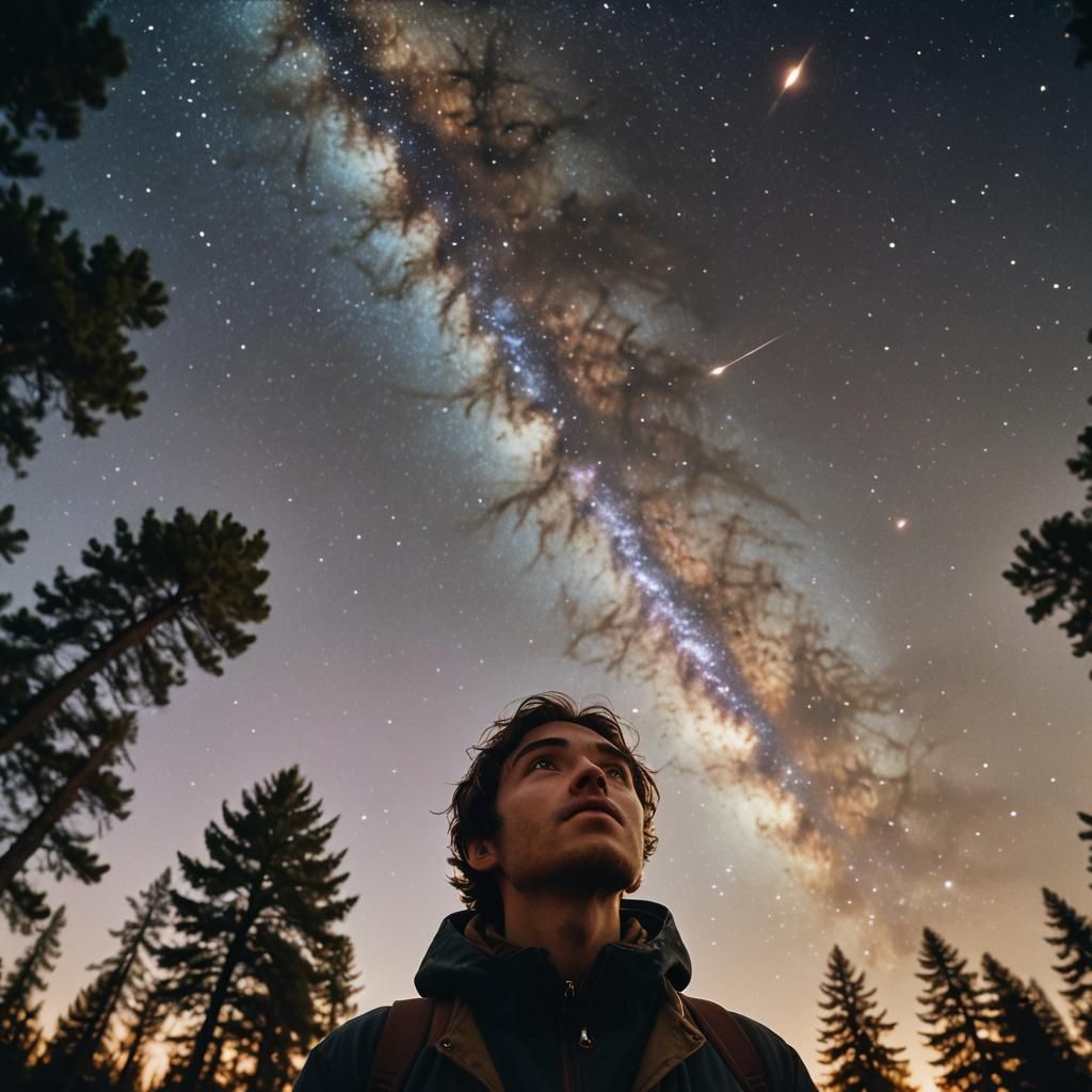 Galaxy Gazes Back: A Cinematic Film Still