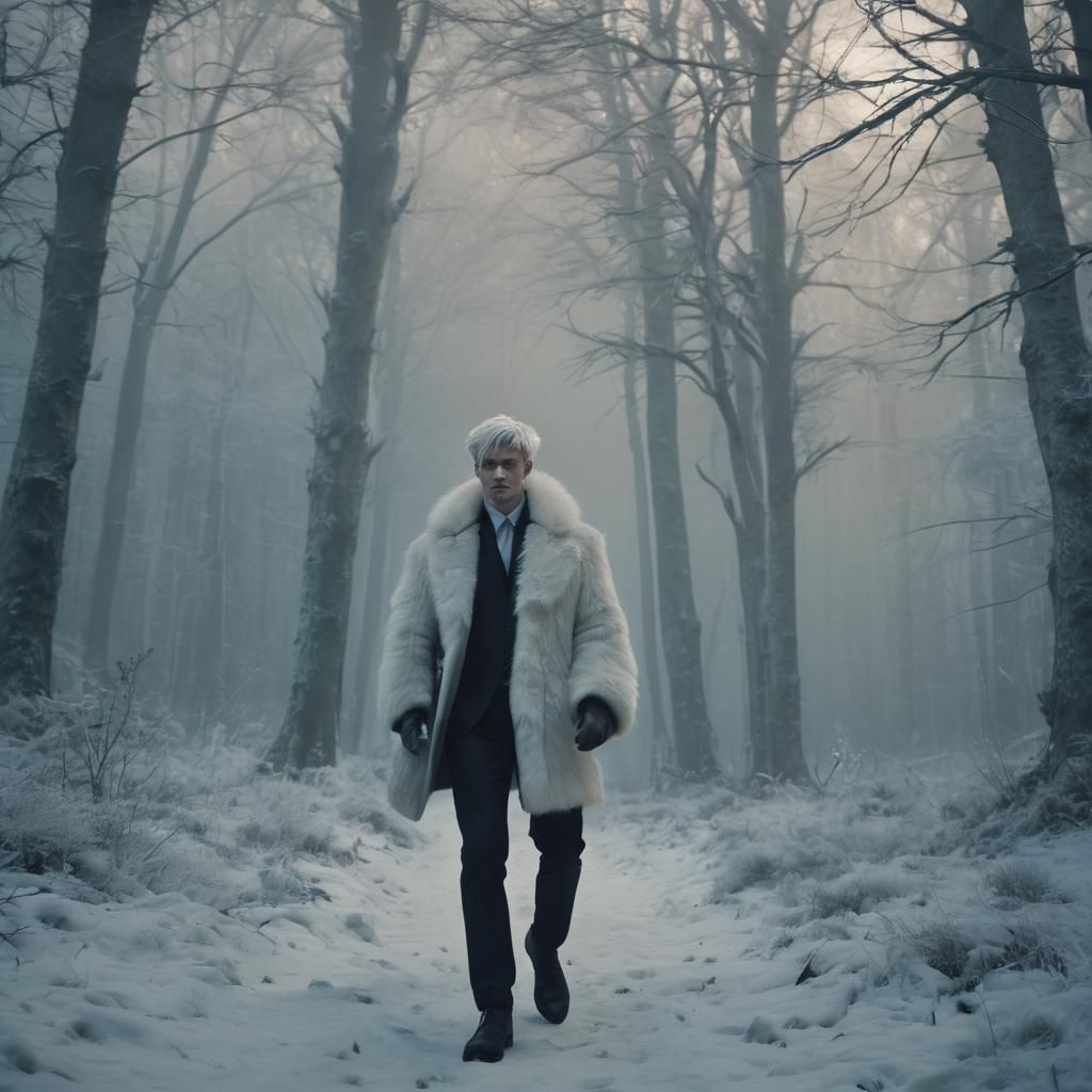 Dark Fantasy Man in Forest, Cinematic Film Still