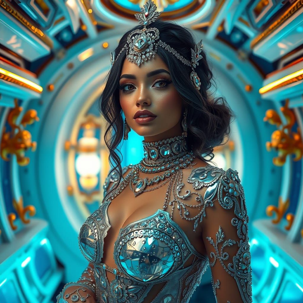 Luxuriant Goddess in Metallic Splendor, Luxus Neptune Temple