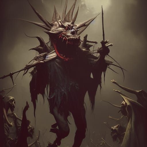 Creepy Jester Puppet Controls Human in Dark Fantasy