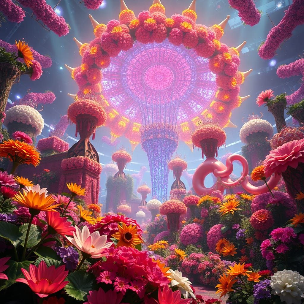 Intergalactic Flower Festival: A 3D Masterpiece