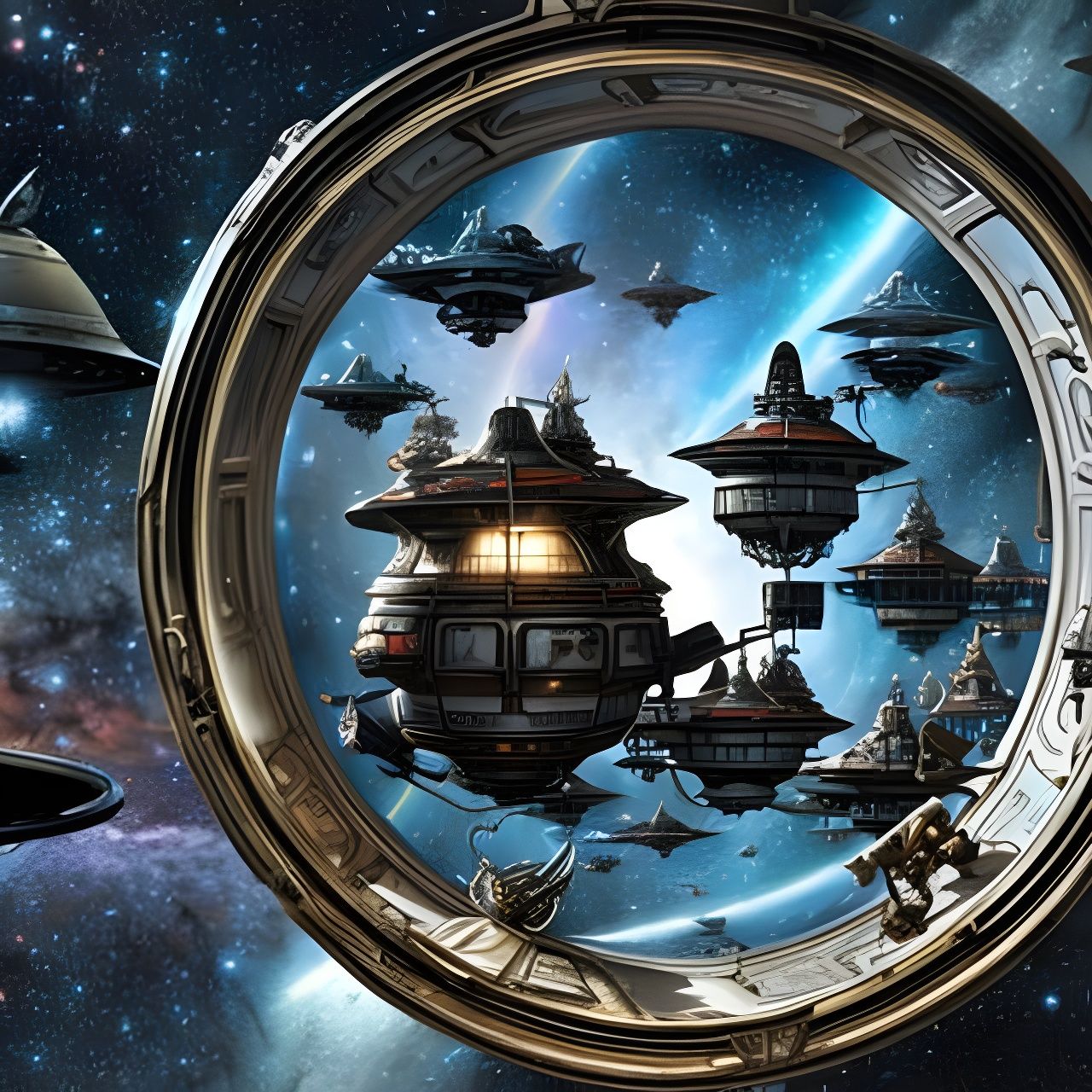 Galaxy in Teacup: Maximalist Sci-Fi Illustration