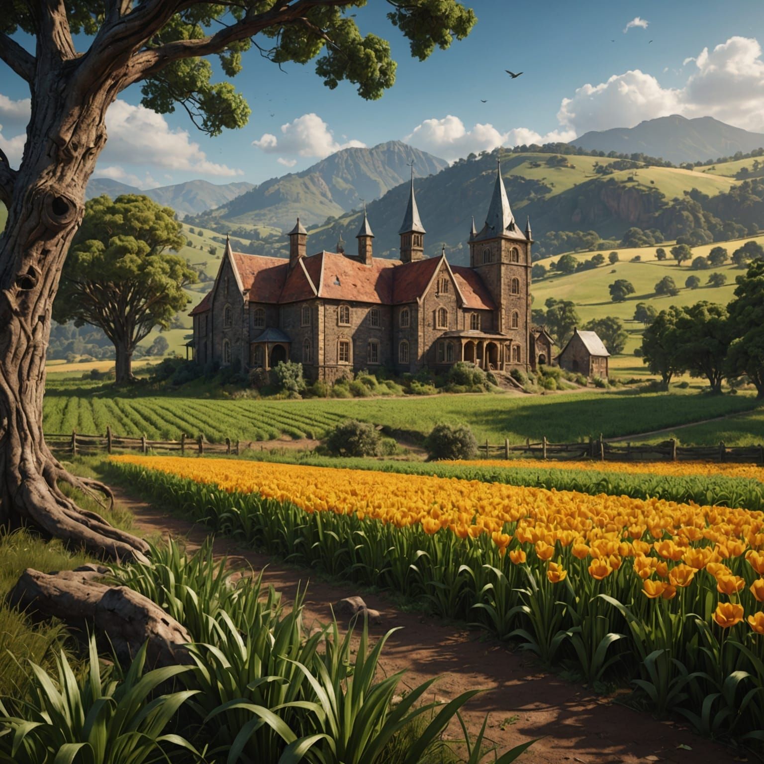 Australian Farmland in Heidelberg School Style