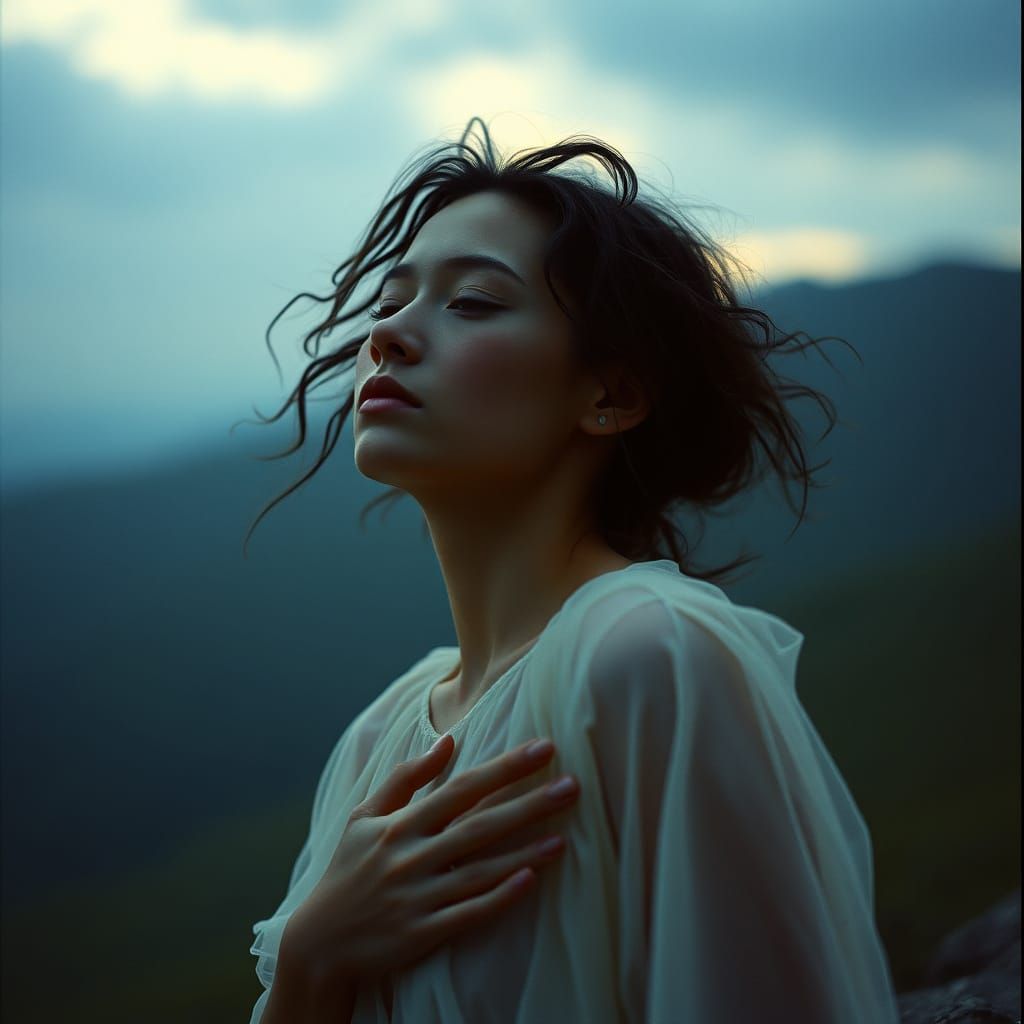 Ethereal Being of Pure Good in Cinematic Style