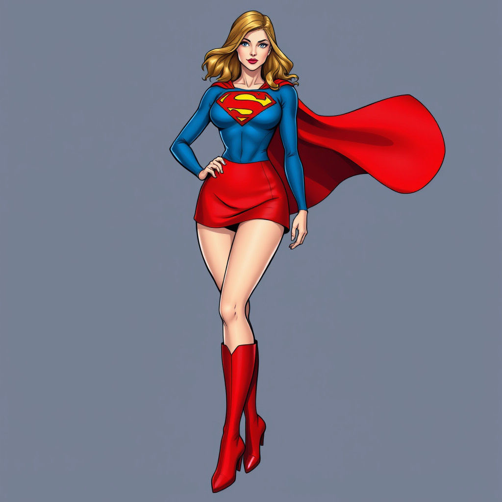 Supergirl in Heroic Comic Book Style