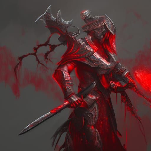 Blood Red Axe in Detailed Matte Painting