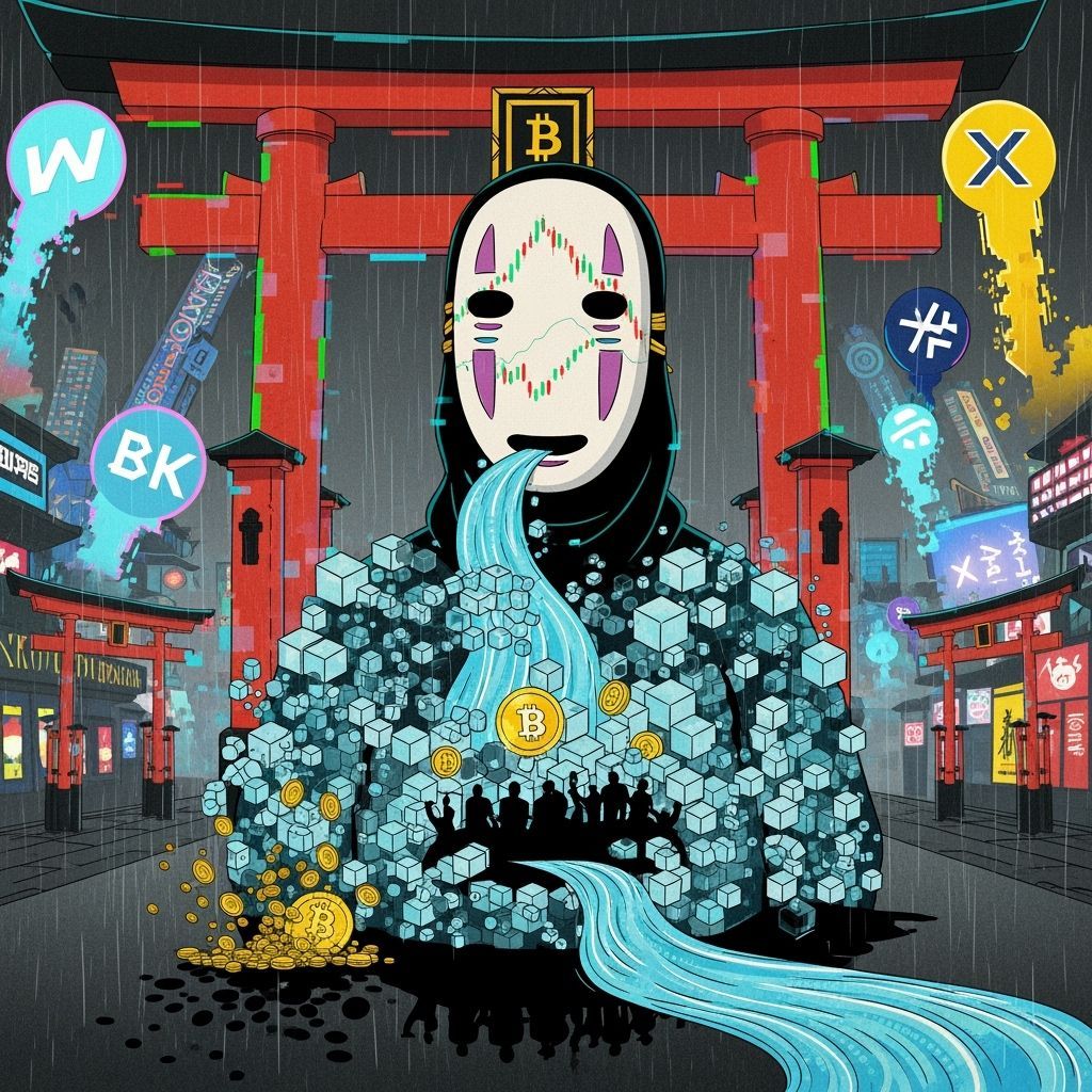 No-Face as Cryptocurrency Entity in Ukiyo-e Glitch Art