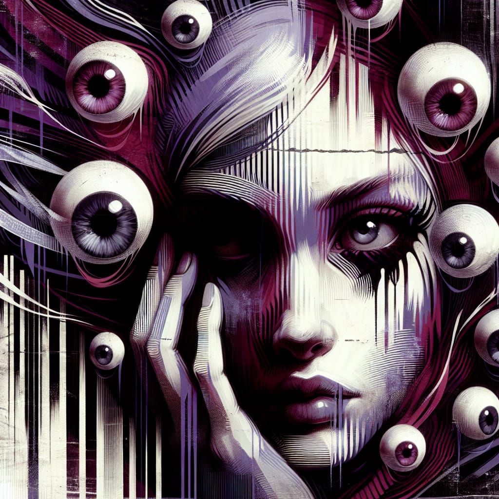 Surreal Dark Fantasy Portrait in Photorealistic Digital Styl...