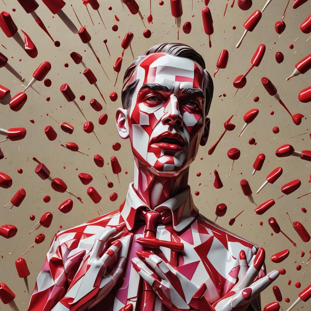 Lipstick Man Sculpture in Bauhaus Style