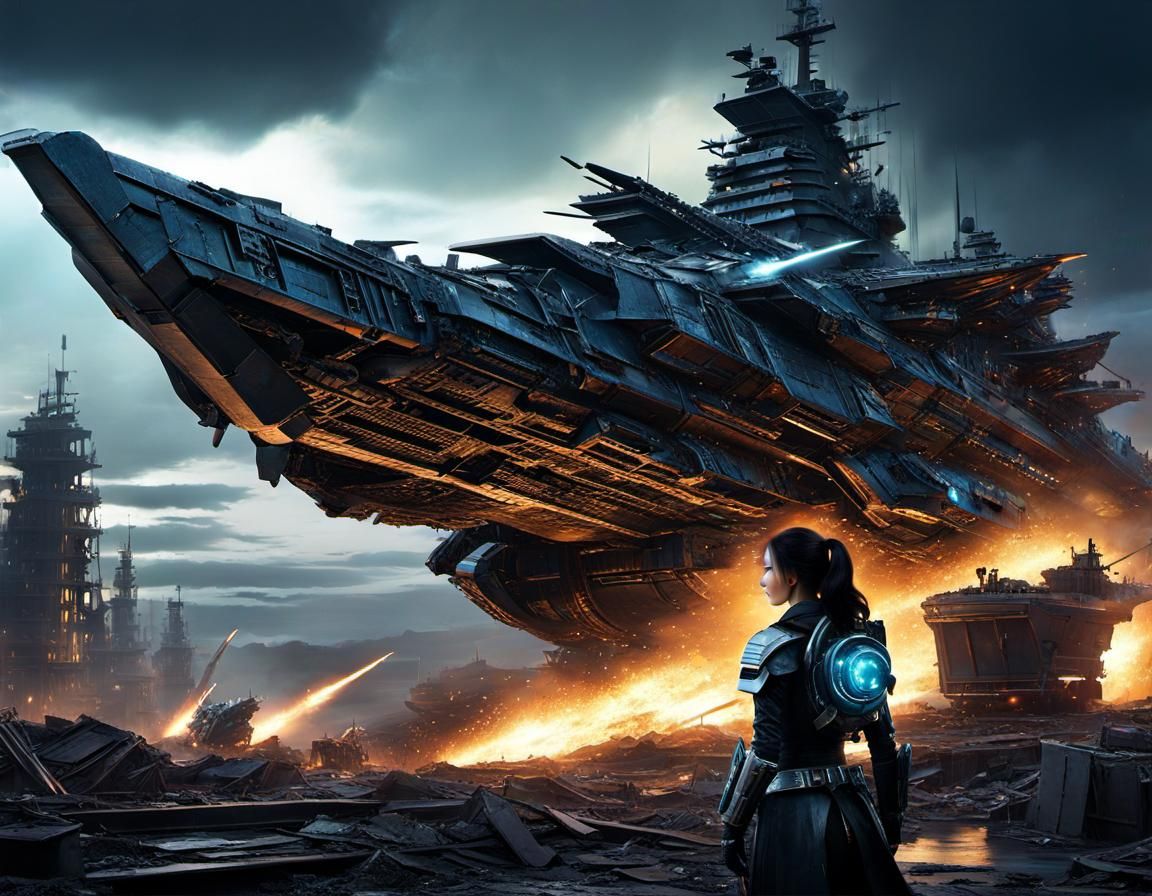 Cyborg Scavenger in Post-Apocalyptic Wasteland