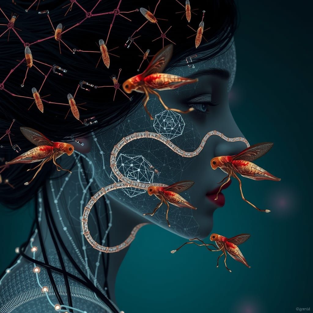 Melancholy Woman in Thistle and Purple