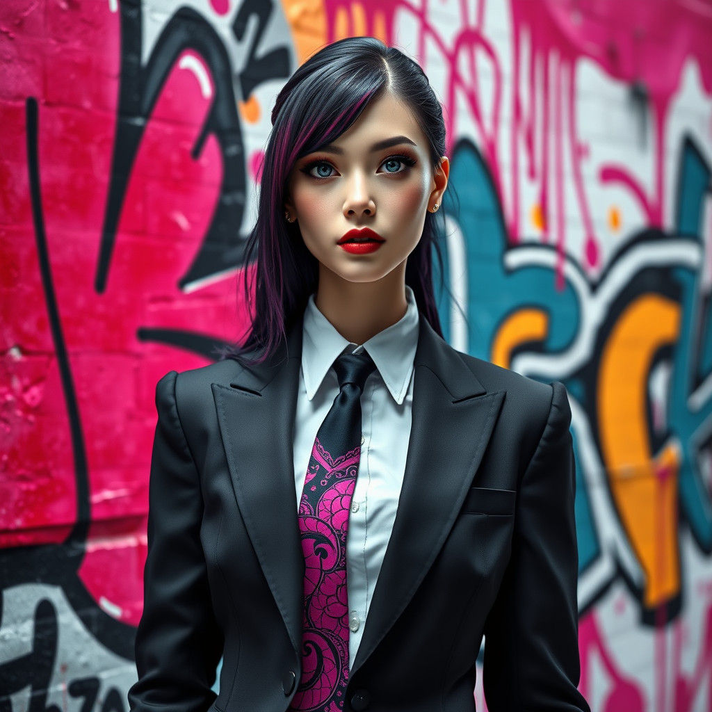 Princess Bubblegum as Corporate Goth in 8K