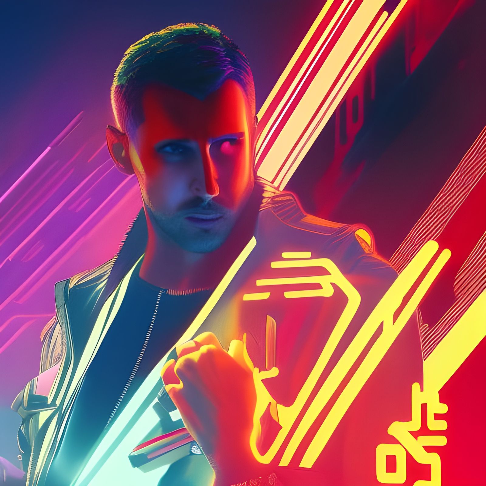 Cyberpunk 2099 Neon Cityscape: Blade Runner Style