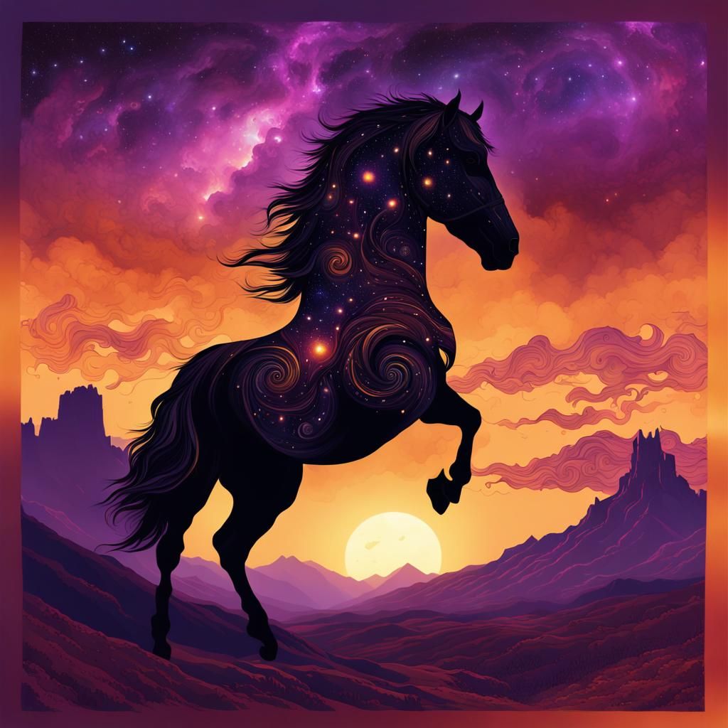 Galaxy Horse Silhouette by Madam Lu '24