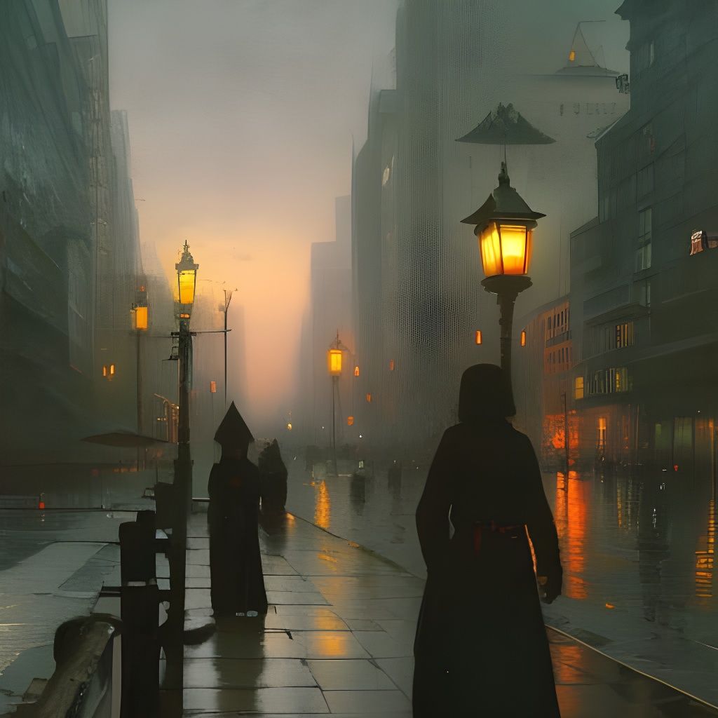 Ethereal Gothic Horror in Romantic Art Nouveau Style