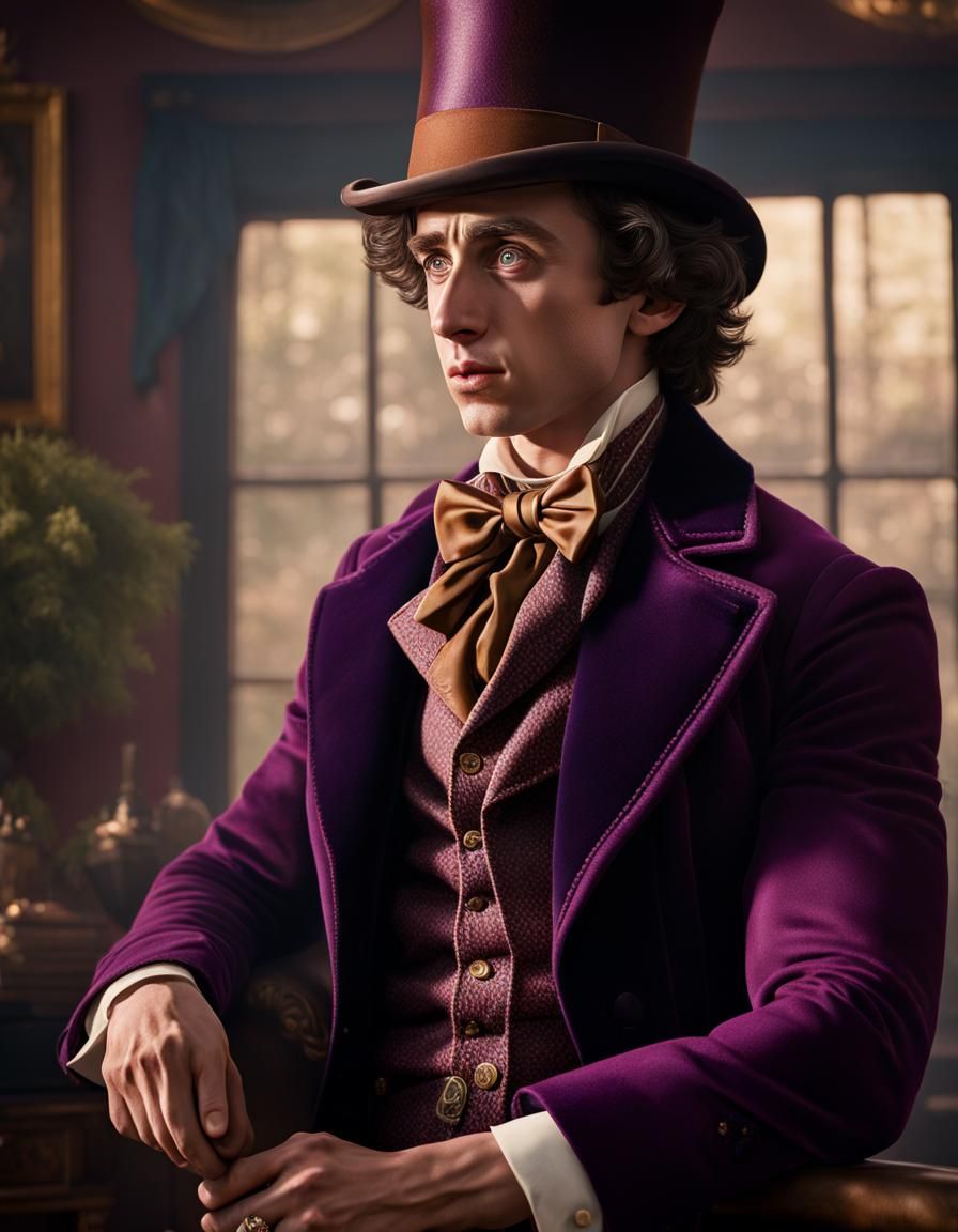 Muscular Willy Wonka: A Hyperrealistic Digital Painting