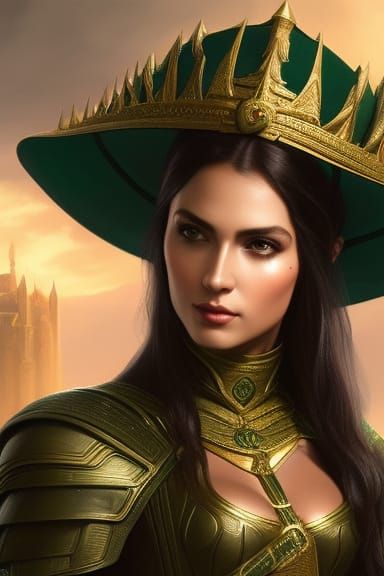 Medieval Woman in Draconic Armor, Detailed Fantasy Portrait