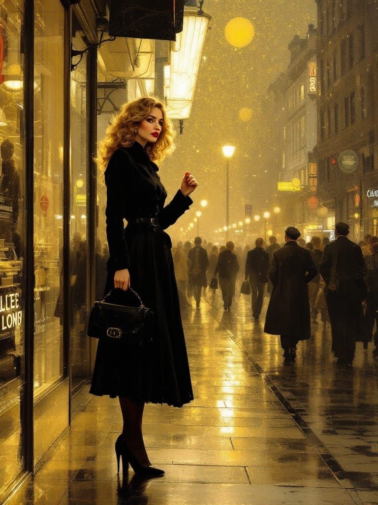 Italian Pin-Up in Golden Age Luminism Style