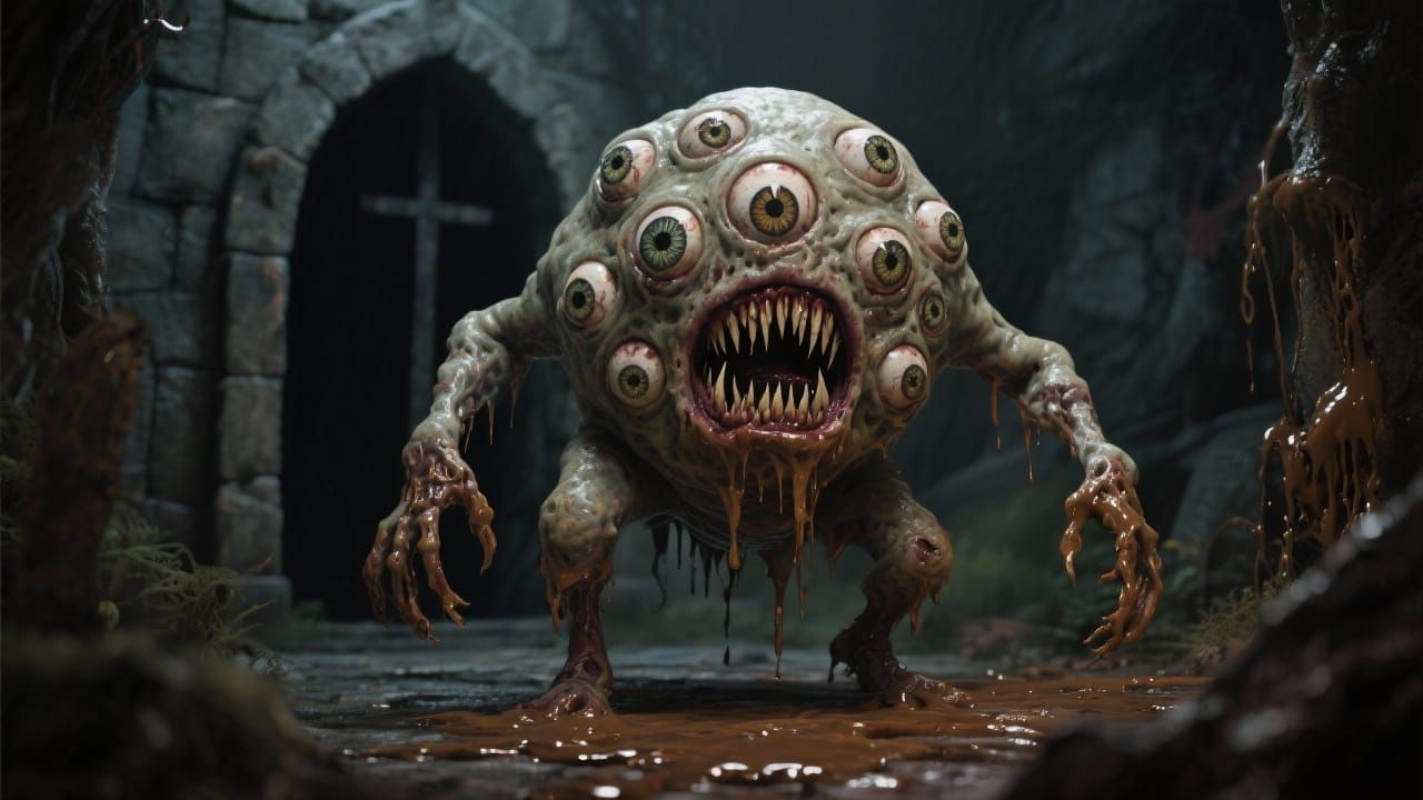 Horrific Amoeba Creature Lurking in Crypt