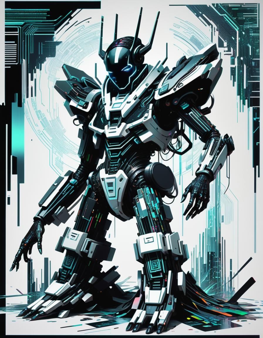 Corrupted Hologram of a Black Neuromancer Villainess