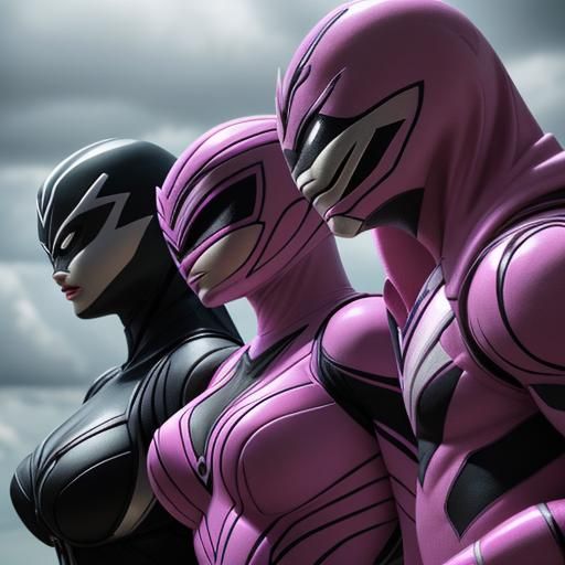 Pink Power Ranger with Venom Symbiotes