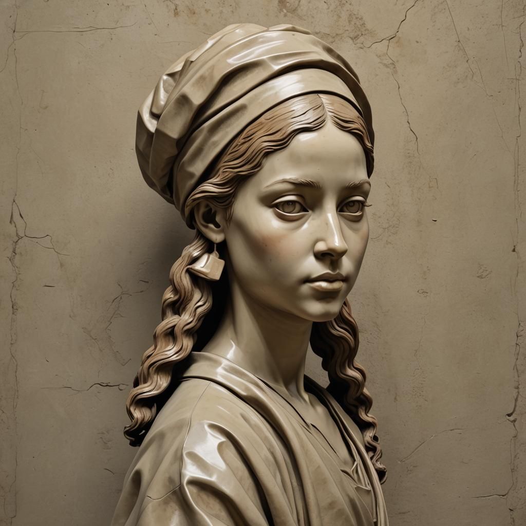 3D sculptuur 
Portrait of a girl of Vermeer
