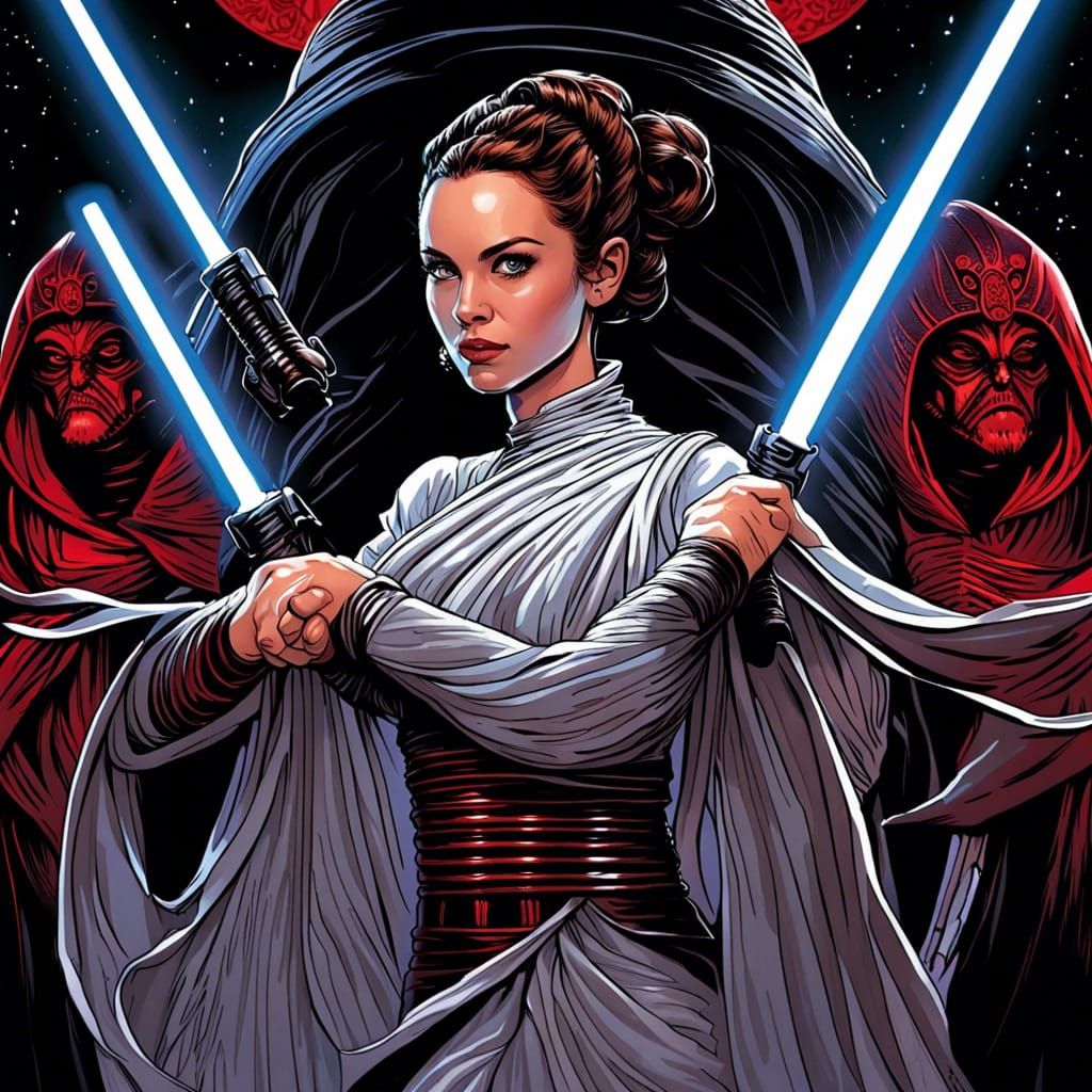 Sith Lord Padme in Comic Book Art Style