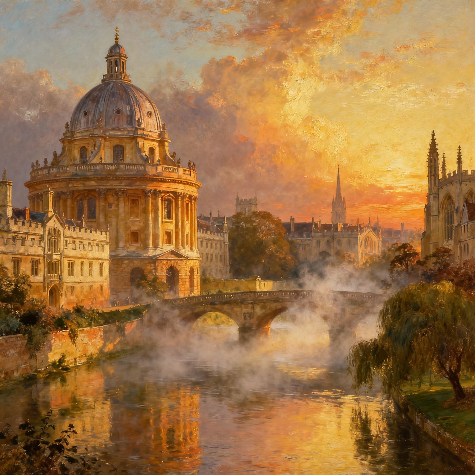 Golden Hour Panorama of Oxford Architecture