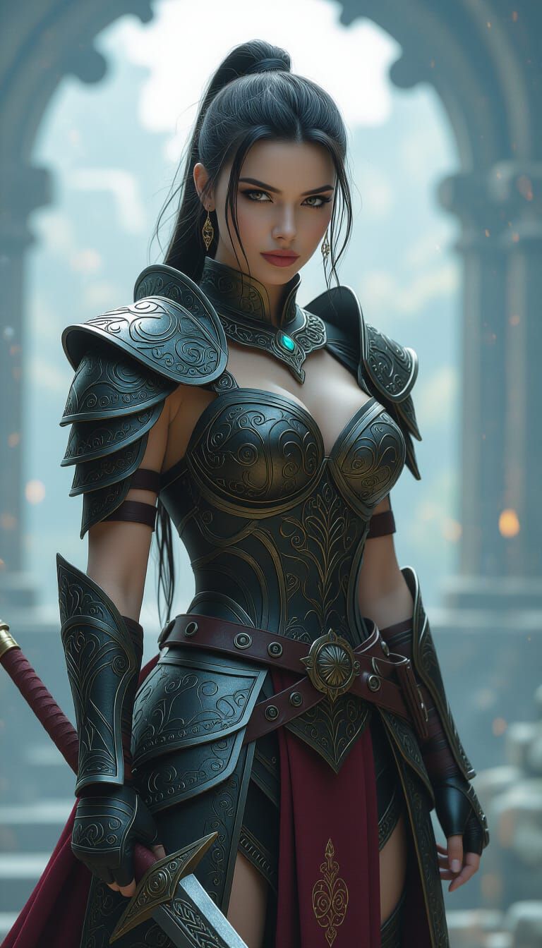 Dragon-Human Hybrid Warrior in Sci-Fi Style