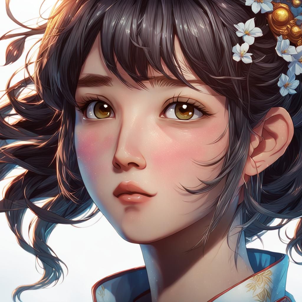 Anime Style Portrait with Dynamic Lighting